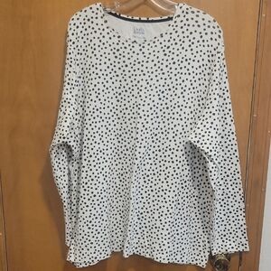 Croft & Barrow Black and White Polka Dot Tee